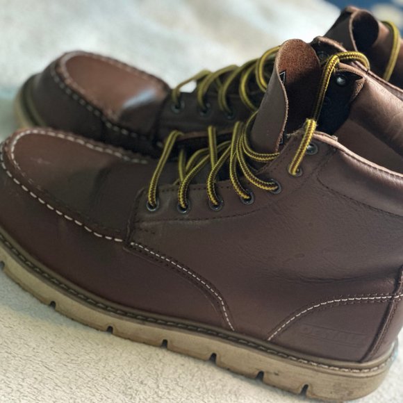 Tan/Brown Leather Dewalt Men's Steel Toed Boots - Picture 3 of 7